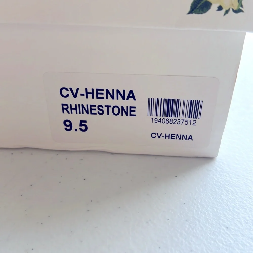 Chelsea & Violet Size 9.5 Rhinestone Henna 4” Wedge Espadrille Heels New In Box